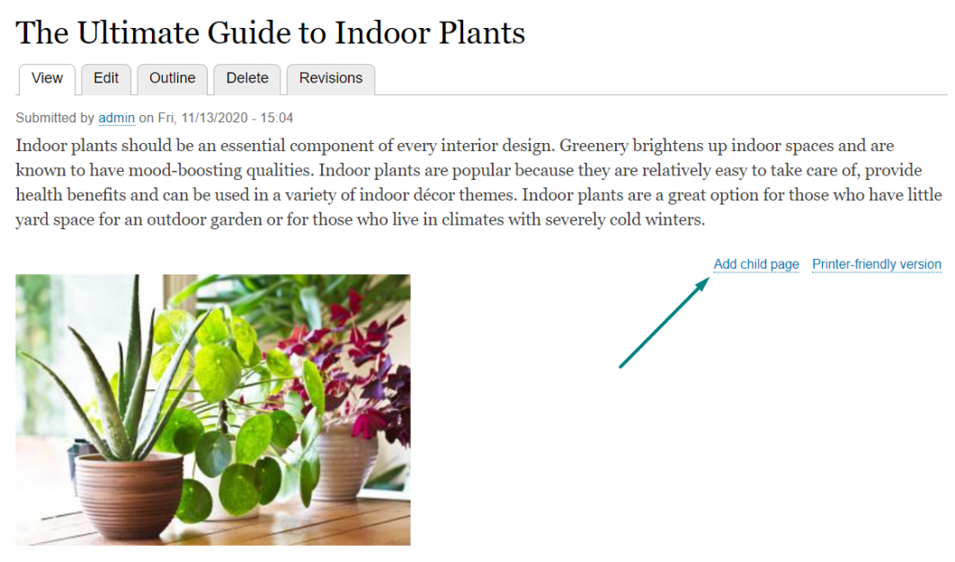 Adding child pages to drupal book