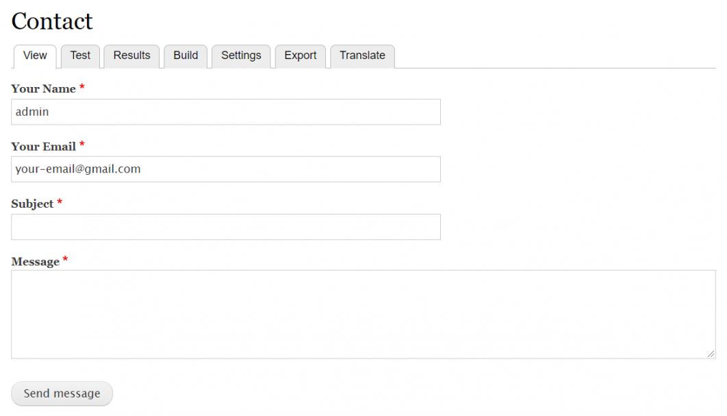 Contact form example webform module