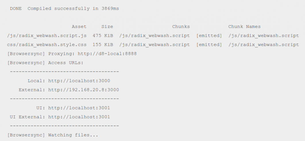 npm watch command to compile SASS