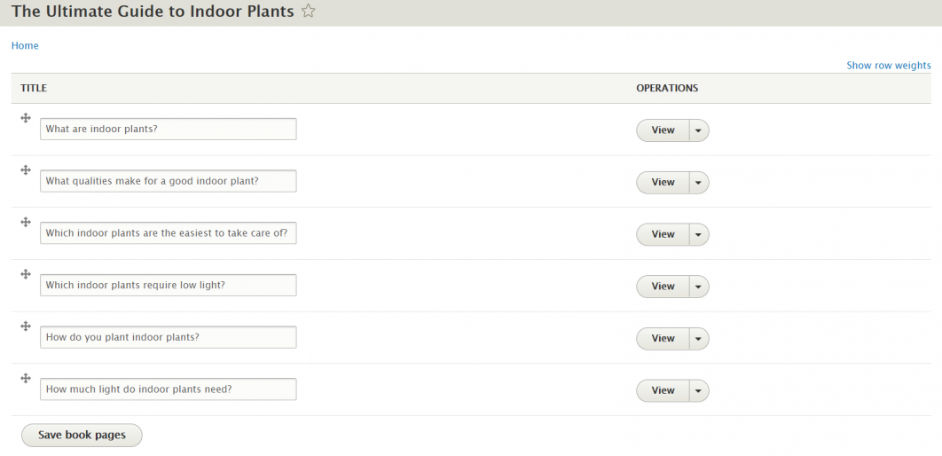 Reordering book pages