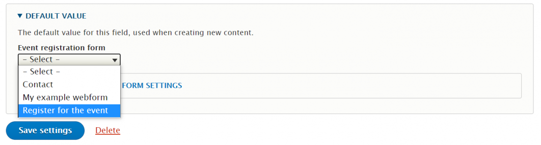 Setting default value for webform field