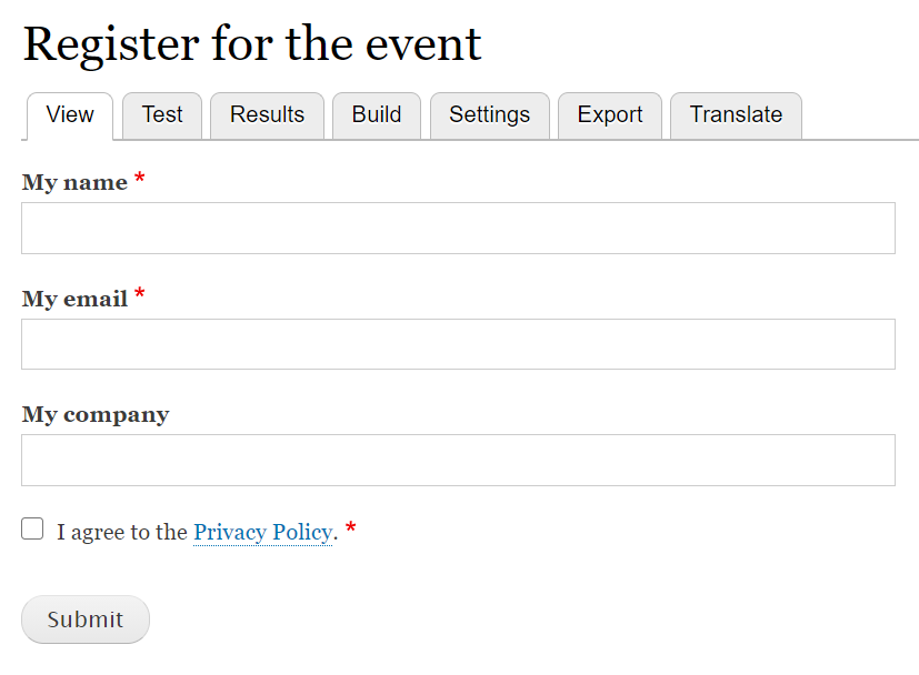Webform drupal example