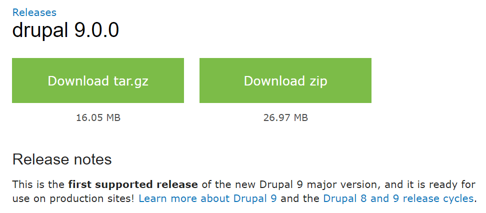 Drupal major release