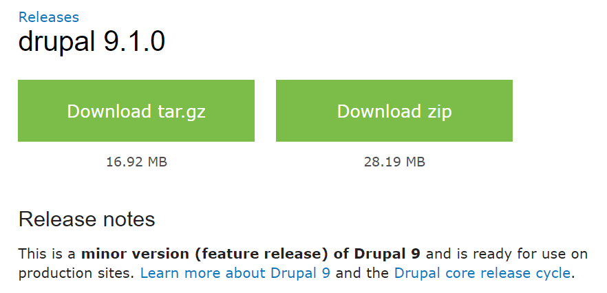 Drupal minor release