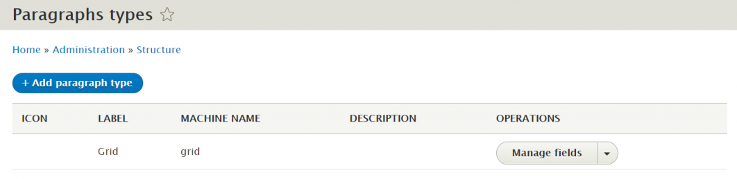 Adding Drupal paragraph type