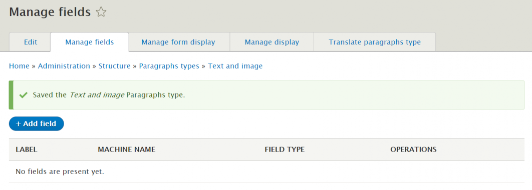 Adding fields to Drupal paragraph type