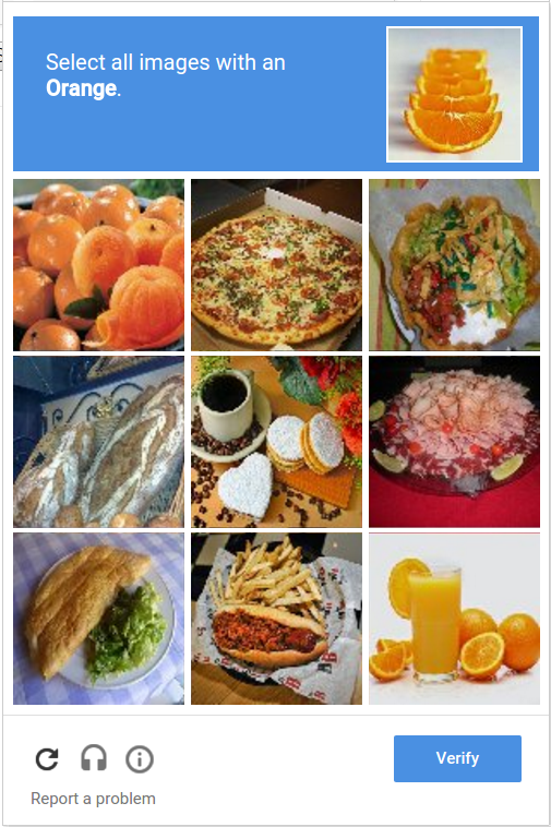 ReCaptcha test with images