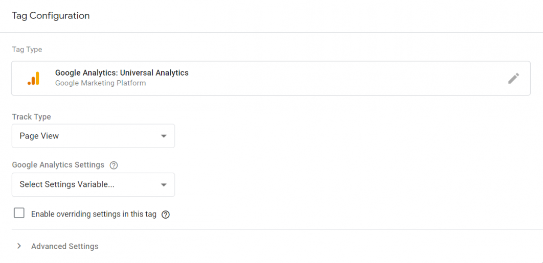 Google Analytics tag in GTM