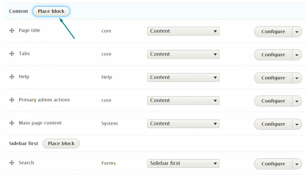 Placing block on drupal website