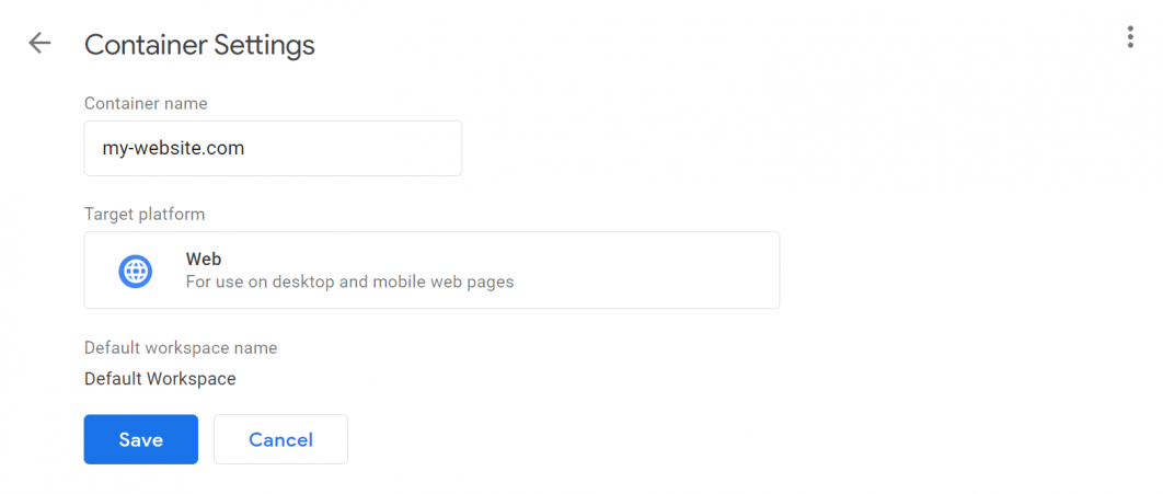 GTM one container per website