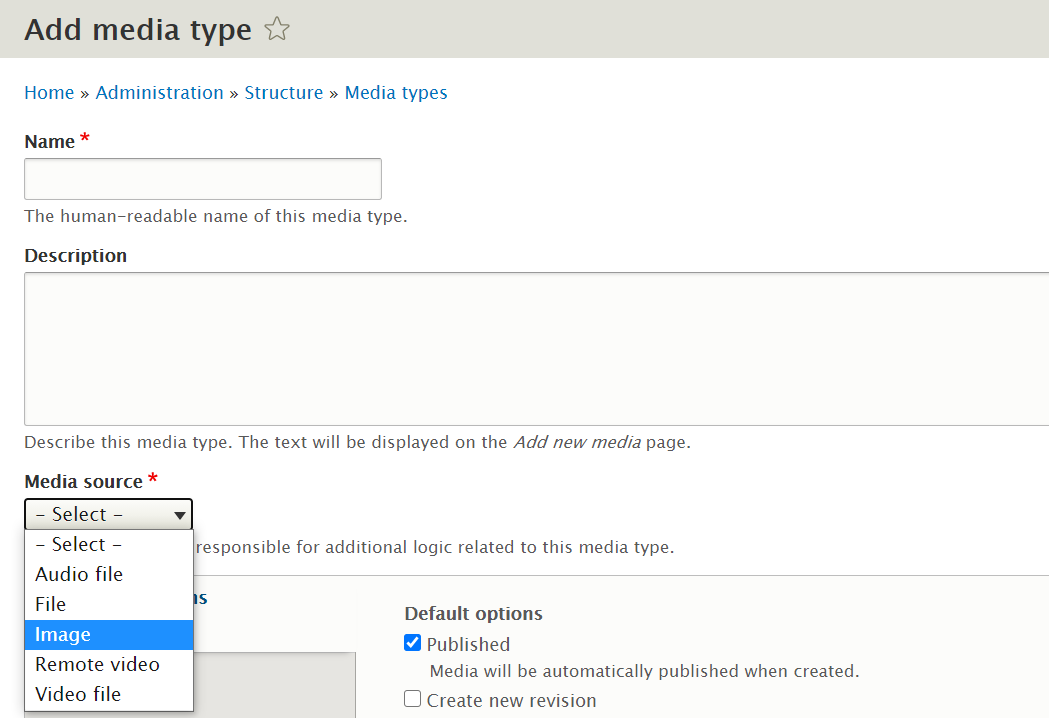 Drupal media sources