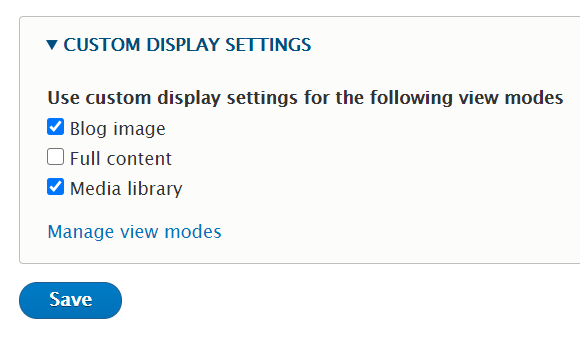 Enabling Drupal view mode