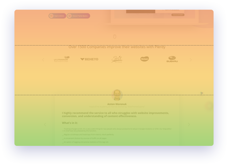 Plerdy heatmap analysis tool