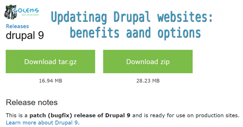 Updating Drupal websites: benefits and options